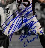 Derek Wolfe Autographed 8x10 Photo Inscribed "SB 50 Champs" with Plaque JSA COA