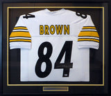 STEELERS ANTONIO BROWN AUTOGRAPHED SIGNED FRAMED WHITE JERSEY BECKETT 130314