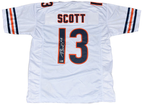 TYLER SCOTT SIGNED AUTOGRAPHED CHICAGO BEARS #13 WHITE JERSEY BECKETT