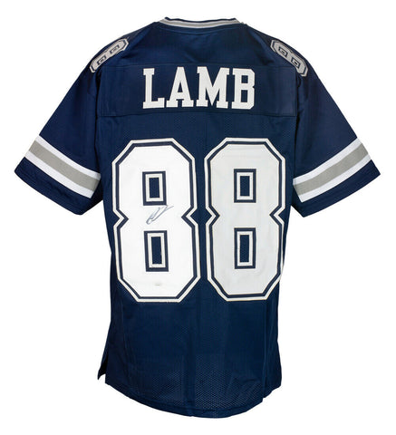 CeeDee Lamb Dallas Signed Blue Football Jersey JSA