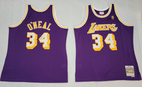 Shaquille O'Neal Signed LA Lakers 1996-97 Purple M&N Jersey Beckett Witnessed