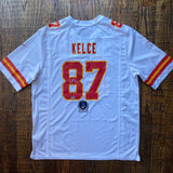 Travis Kelce Autographed Signed Kansas City Chiefs White Nike Limited Jersey BAS