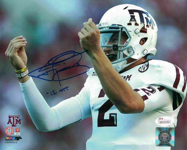 Johnny Manziel Autographed/Signed Texas A&M Aggies 8x10 Photo HT JSA 10996 PF