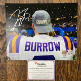 JOE BURROW AUTOGRAPHED SIGNED 8x10 LSU TIGERS CHAMPS PHOTOGRAPH FANATICS BENGALS