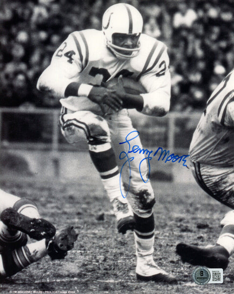 Lenny Moore Autographed Baltimore Colts 8x10 Photo Beckett 47724