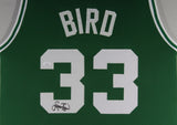 LARRY BIRD (Celtics green TOWER) Signed Autographed Framed Jersey JSA