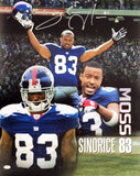 SINORICE MOSS AUTOGRAPHED SIGNED 16X20 PHOTO NEW YORK GIANTS GTSM STOCK #209016