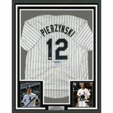 FRAMED Autographed/Signed AJ A.J. PIERZYNSKI 33x42 Pinstripe Jersey PSA COA