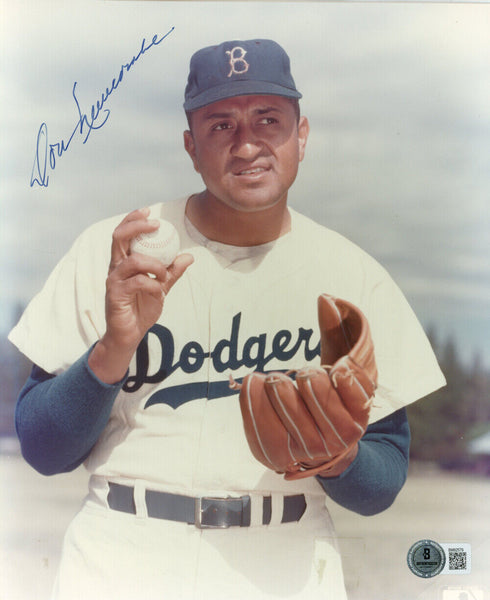 Don Newcombe Autographed Brooklyn Dodgers 8x10 Photo Beckett 45131