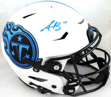 AJ Brown Signed Tennessee Titans SpeedFlex Lunar F/S Helmet- Beckett W*LT BLUE