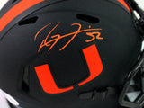 Ray Lewis Autographed Miami Hurricanes Eclipse Speed Mini Helmet- Beckett W Auth