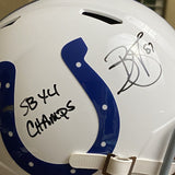 REGGIE WAYNE AUTOGRAPHED INDIANAPOLIS COLTS FS REPLICA HELMET SB 4X CHAMPS BAS