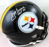 Joe Greene Autographed Steelers Speed F/S Helmet w/ HOF-Beckett W Holo *Silver