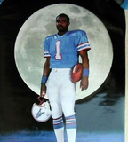 Warren Moon Signed Houston Oilers 35"x43" Framed Jersey (JSA) 9xPro Bowl Q.B