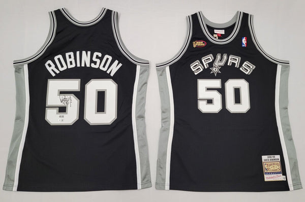 David Robinson Signed San Antonio Spurs Black 1998-99 M&N Authentic Jersey BAS