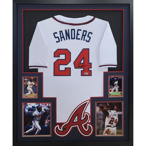 Deion Sanders Autographed Signed Framed Atlanta Braves Jersey BECKETT