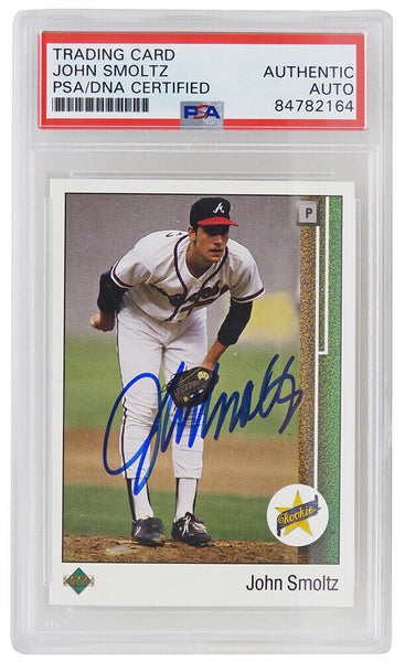 John Smoltz Signed Braves 1989 Upper Deck Rookie Card #17 - (PSA Encapsulated)