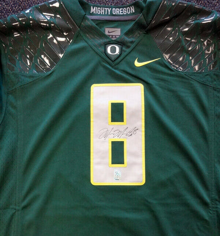 OREGON DUCKS MARCUS MARIOTA AUTOGRAPHED GREEN NIKE JERSEY SIZE XXL MM HOLO 87171