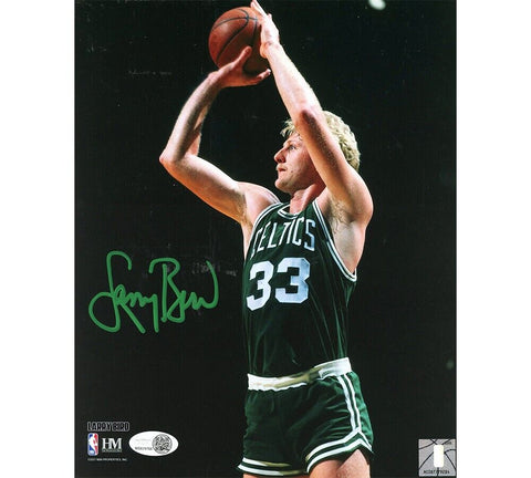 Larry Bird Signed Celtics Unframed 8x10 NBA Photo - Jumpshot Black Background