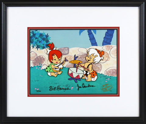 Bill Hanna & Joe Barbera Signed & Framed 9.5X12.5 Animation Cel LE #73/300 BAS