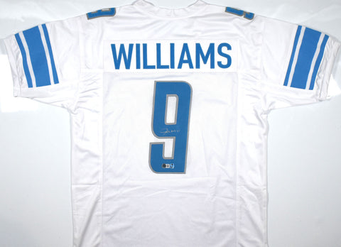 Jameson Williams Autographed White Pro Style Jersey - Beckett W Hologram *Silver