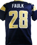 Marshall Faulk Autographed Blue/Gold Pro Style Jersey- Beckett W *Black *2