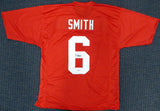 ALABAMA DEVONTA SMITH AUTOGRAPHED RED JERSEY SIGNED IN MIDDLE BECKETT 191127