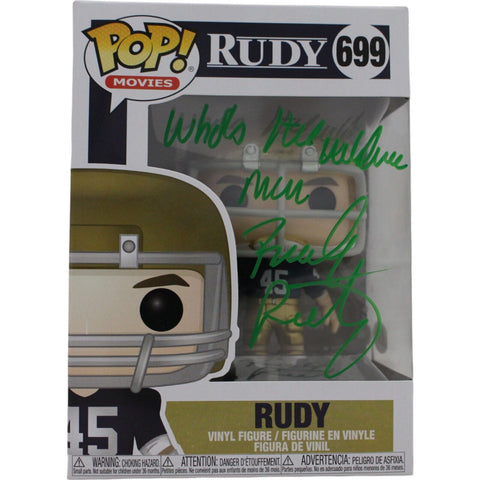 Rudy Ruettiger Autographed Notre Dame Fighting Irish Funko Insc Beckett 46954