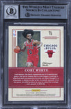 Bulls Coby White Signed 2019 Hoops Class 2019 #13 Rookie Card Auto 10 BAS Slab