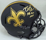 DREW BREES AUTOGRAPHED SAINTS ECLIPSE FULL SIZE HELMET "SB MVP" BECKETT 185737