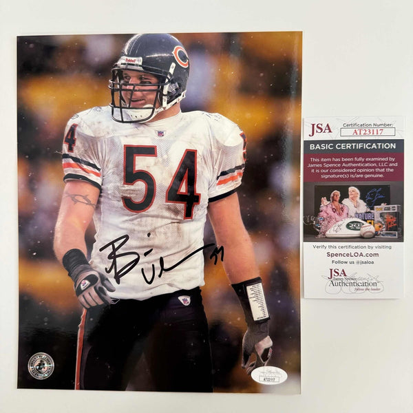 Autographed/Signed Brian Urlacher Chicago Bears 8x10 Football Photo JSA COA