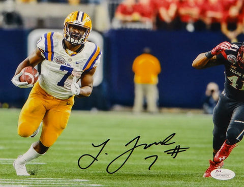 Leonard Fournette Signed LSU Tigers 8x10 Horizontal Running Photo- JSA W Auth