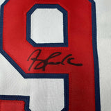 Framed Autographed/Signed Terry Pendleton 33x42 Atlanta White Jersey JSA COA