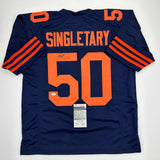 Autographed/Signed Mike Singletary Chicago Retro Blue Color Rush Jersey JSA COA