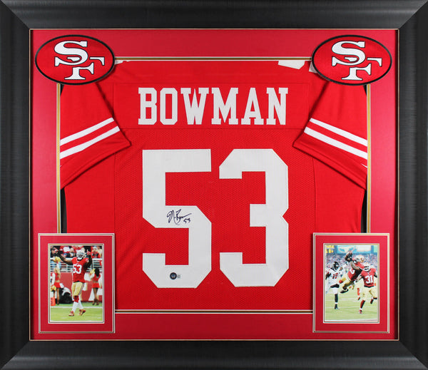 Navorro Bowman Authentic Signed Red Pro Style Framed Jersey BAS Witnessed