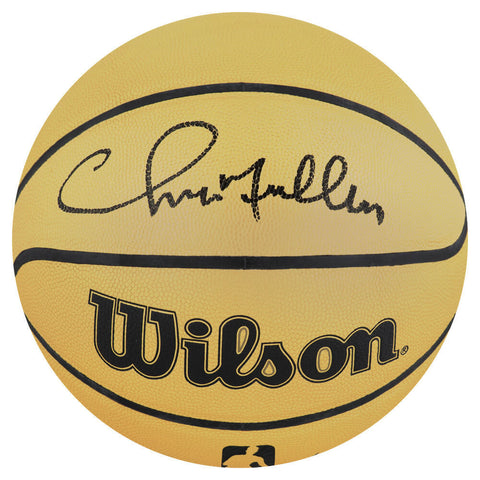 Chris Mullin Signed Wilson Gold Full Size NBA Basketball - (SCHWARTZ COA)