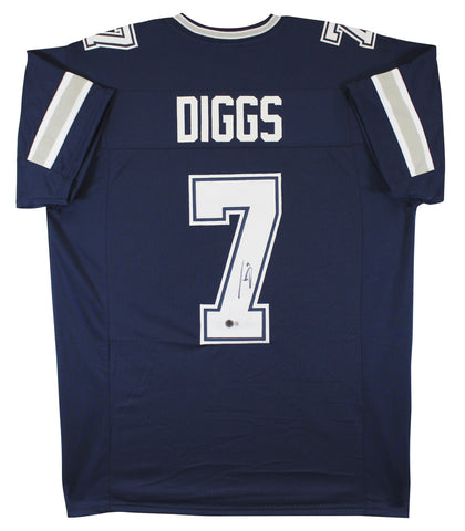 Trevon Diggs Authentic Signed Navy Pro Style Jersey Autographed BAS