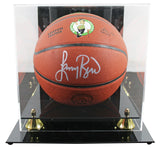 Celtics Larry Bird Signed Wilson Celtics Logo Basketball W/ Case BAS Witnessed