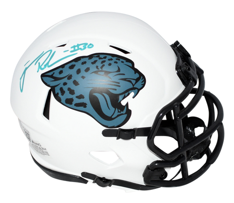 JAMES ROBINSON SIGNED JACKSONVILLE JAGUARS LUNAR SPEED MINI HELMET BECKETT