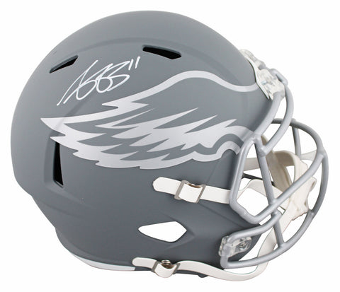 Eagles A.J. Brown Authentic Signed Slate Full Size Speed Rep Helmet BAS Witness