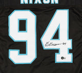 Daviyon Nixon Signed Panthers Jersey (Beckett Holo) Carolina 2021 Draft Pck Iowa