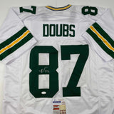 Autographed/Signed Romeo Doubs Green Bay White Football Jersey JSA COA