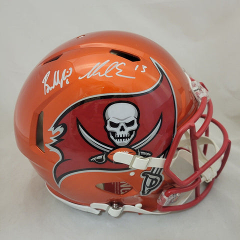 BAKER MAYFIELD & MIKE EVANS SIGNED TB BUCCANEERS FLASH AUTHENTIC HELMET BECKETT