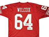 SAN FRANCISCO 49ERS DAVE WILCOX AUTOGRAPHED RED JERSEY "HOF 2000" PSA/DNA 215774