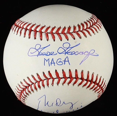 Goose Gossage & Rudy Giuliani Signed OML Baseball Inscribed "MAGA" (Beckett)