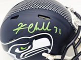 KAM CHANCELLOR AUTOGRAPHED SEAHAWKS BLUE SPEED MINI HELMET MCS HOLO 220825