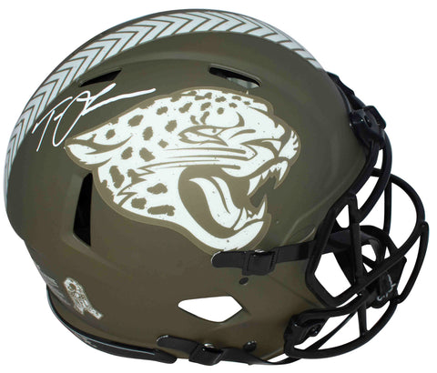 TREVOR LAWRENCE SIGNED JACKSONVILLE JAGUARS SALUTE TO SERVICE AUTHENTIC HELMET