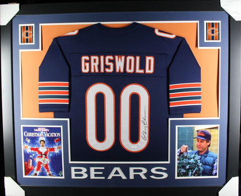 CHEVY CHASE CLARK GRISWOLD (Bears SKYLINE) Signed Auto Framed Jersey JSA