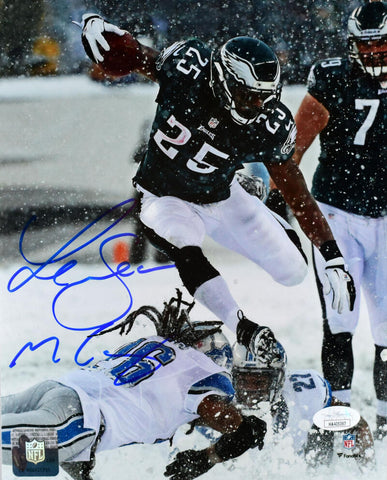 LeSean McCoy Autographed Eagles 8x10 Snow Photo - JSA W *Blue