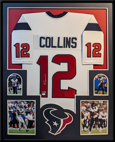 FRAMED HOUSTON TEXANS NICO COLLINS AUTOGRAPHED SIGNED JERSEY JSA COA